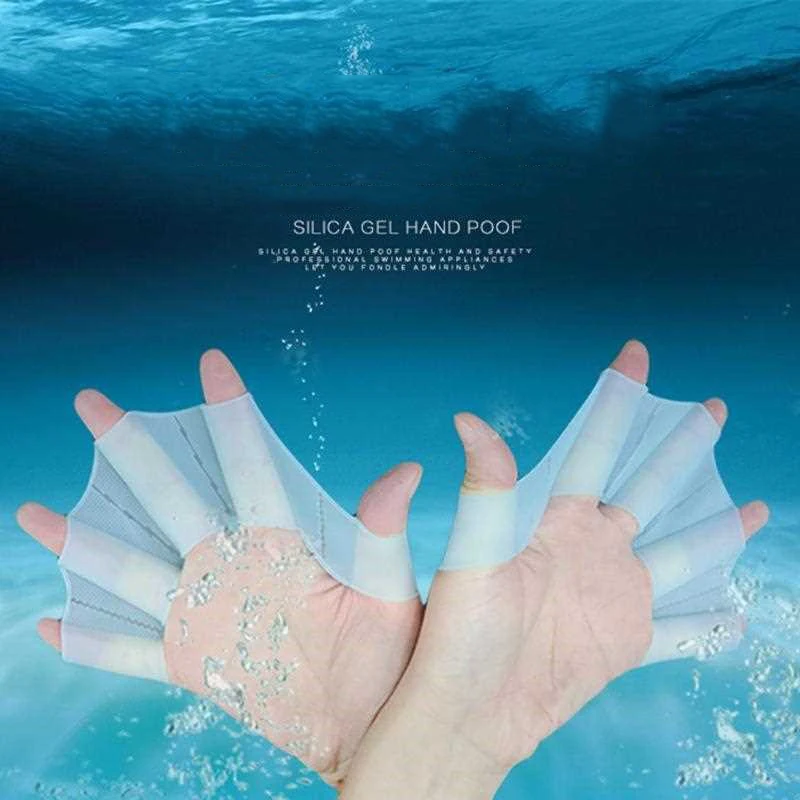 Flippers Swimming - 1 زوج اليد Webbed قفازات وسادة