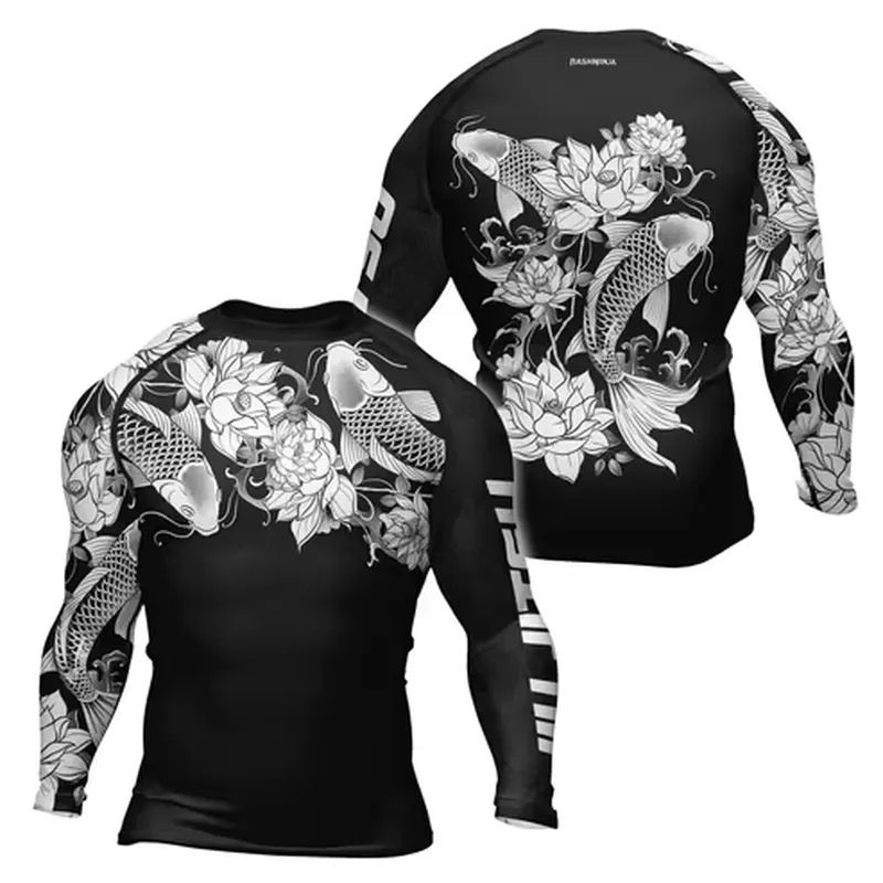 Rash Guard - قميص ضاغط رجالي بأكمام طويلة بتصميم