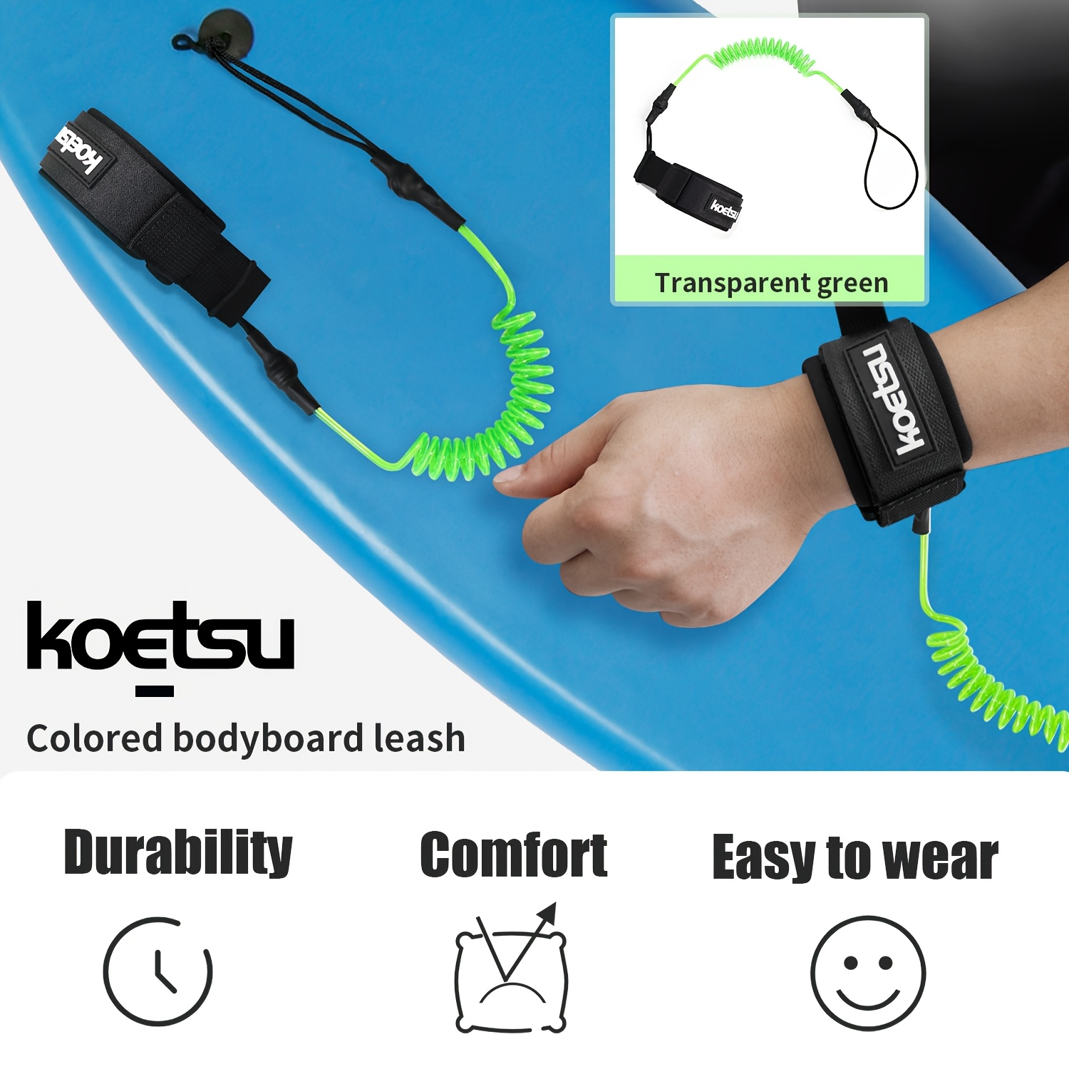حبل ربط للجسم من KOETSU، حبل ر - مراجعة Surfboard Leash وسعره
