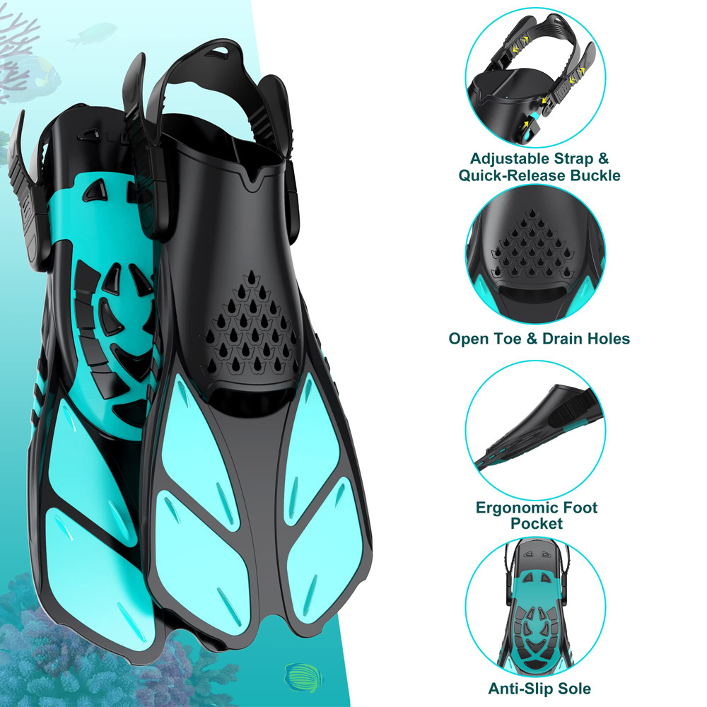 مجموعة غطس زعانف قناع، معدات غ - مراجعة Snorkel Set وسعره